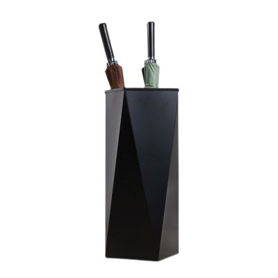 MELPHI Umbrella Stand Modern Large-Capacity, Easy Draining Rectangular Metal Umbrella Rack Holder, Umbrella Shelf Organizer for Long and Short Umbrella (Color : Black)