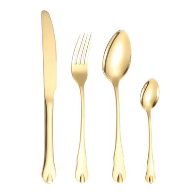 32 Piece Silverware Set Food-Grade Stainless Steel Cutlery Set Flatware Set for 8 Kitchen Utensils Set for Home Kitchen Restaurant Hotel Mirror Effect Durable Dishwasher Safe Gold