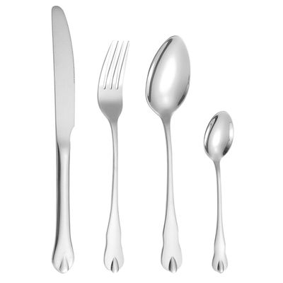 16 Piece Silverware Set Food-Grade Stainless Steel Cutlery Set Flatware Set for 6 Kitchen Utensils Set for Home Kitchen Restaurant Hotel Mirror Effect Durable Dishwasher Safe Silver
