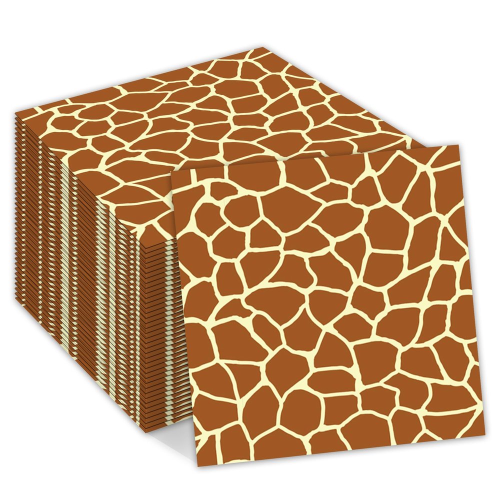 40Pcs Giraffe Print Party Napkins - Jungle Animals Themed Disposable Paper Napkins Giraffe Print Birthday Parties, Safari Animal Celebrations, Jungle Animal Theme Baby Baptisms Party Supplies