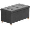 BRIAN & DANY 30 Inches Folding Storage Ottoman Bench, Ottoman with Storage Bench for Bedroom, Living Room, Entryway, Foot Rest with Legs, Dark Gery view 1
