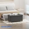 BRIAN & DANY 30 Inches Folding Storage Ottoman Bench, Ottoman with Storage Bench for Bedroom, Living Room, Entryway, Foot Rest with Legs, Dark Gery view 2