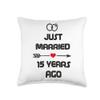 15 Years Wedding Anniversary Throw Pillow, 16x16, Multicolor view 1
