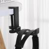 Shinewider All Aluminum Foldable Headphone Holder for Desk, Headset Stand for Desk,Backpack Holder Hook for Desk,Table Bag Hook,Under Desk Clamp Hook for Gaming PC Accessories,Black view 4