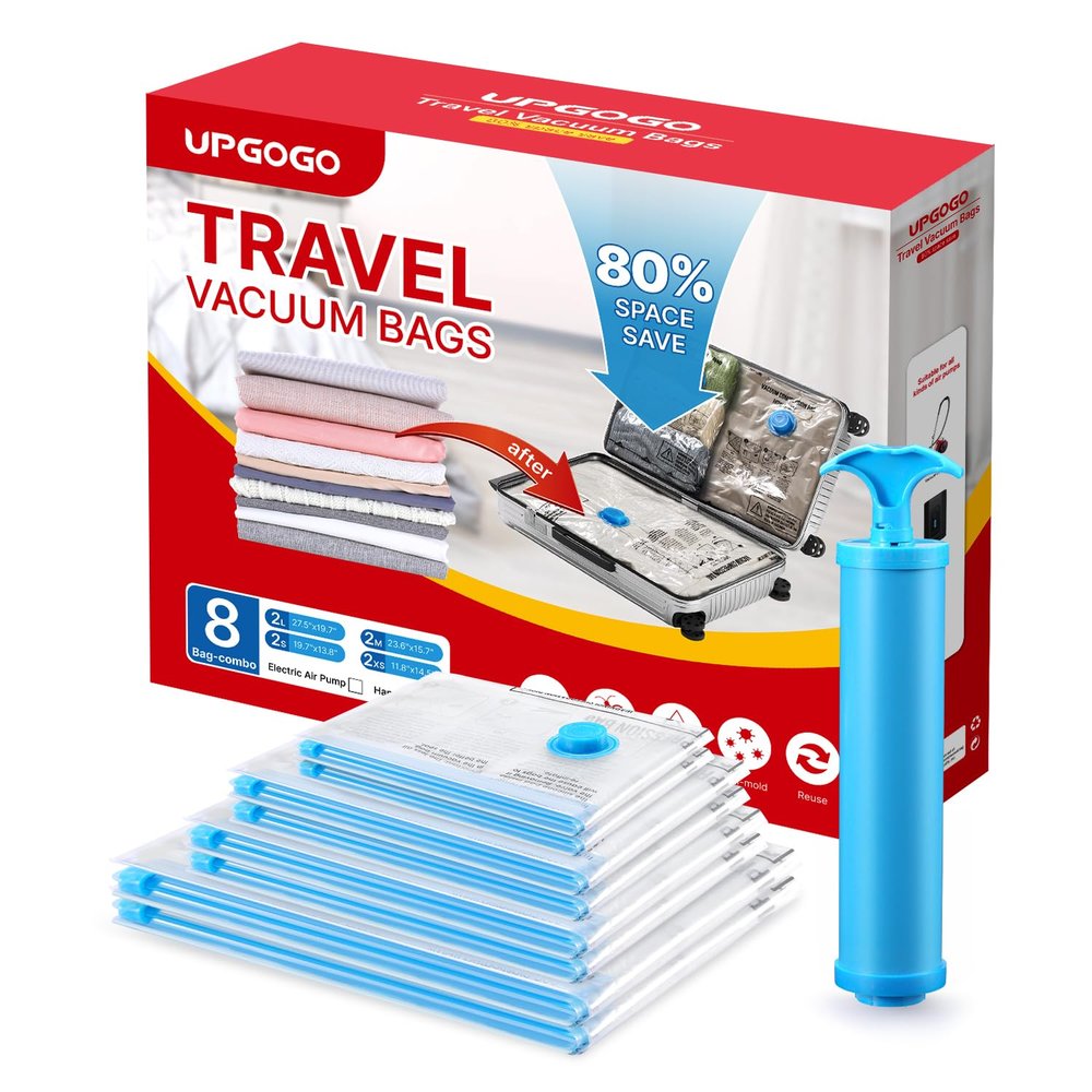 UPGOGO Vacuum Bags for Travel - Space Saver Combo 8 Pack