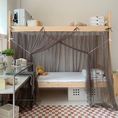 UNICOKA 4 Corner Post Dorm Bunk Bed Canopy Netting and School Bed Curtains for Dormitory - Twin XL