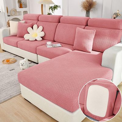 Magic Sofa Covers, Solid Color Interior Magic Sofa Covers, 2023 New Wear-Resistant Universal Sofa Cover, Stretch Sofa Covers (Back Cover, Pink)