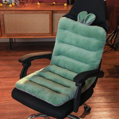 Chair Cushion for Office Chair, Desk Chair Cushion for Long Sitting, Conjoined Extra Large Seat Cushion for Office Chair for Butt and Back Support, Soft Crystal Velvet Chair Pads