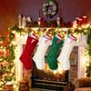 CRSTAFU Christmas Stockings with Initials, 18 Large Embroidered Monogram Knit Letter Xmas Stocking for Fireplace or Party Decoration, Family and Kids Holiday Stocking (White L) view 2