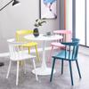 TemkIN Durable Modern Plastic Dining Chair Set of 4, Comfortable Curved Back Lounge Chair, Home Living Kitchen Room Restaurant Armless Dining Chair (Color : Blue, Size : 50 * 41 * 74cm) view 2