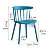 TemkIN Durable Modern Plastic Dining Chair Set of 4, Comfortable Curved Back Lounge Chair, Home Living Kitchen Room Restaurant Armless Dining Chair (Color : Blue, Size : 50 * 41 * 74cm) view 3