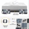 Farmhouse Forest Animals Bed Skirt Queen Size 18 Inch Drop, Adjustable Elastic Bedskirt Dust Ruffle for Queen Bed, Elk Bear Reindeer Blue Plaid Wrap Around Bed Skirts Luxurious Pleated Bed Frame Cover view 4