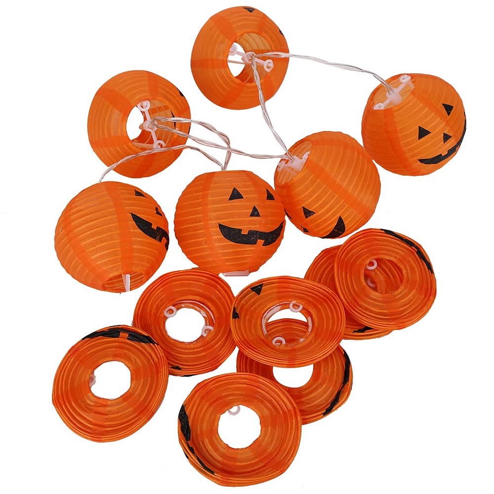 JUOPZKENN Halloween Lights, Jack O Lanterns Halloween Decorations, Halloween Pumpkin Lantern String LED Halloween Pumpkin String Lights, Battery Powered String Lights for Party Decoration