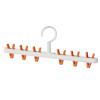 Plastic Drying Rack, Multifunctional Sock Clips with 6 Clips, Drying Rack for Socks Lingerie, 360 Degree Rotatable Laundry Hanger for Home, Bedroom(White Orange) view 1