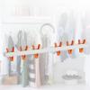 Plastic Drying Rack, Multifunctional Sock Clips with 6 Clips, Drying Rack for Socks Lingerie, 360 Degree Rotatable Laundry Hanger for Home, Bedroom(White Orange) view 4