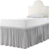 Dorm Bed Skirt, Dorm Room Dust Ruffled Bed Skirt, Twin-XL Size 100% Microfiber Bed Skirt, Extra Long 39" x 80" Dorm Room Bed Skirt, Twin-XL (50 Inch Drop, Light Grey Solid) view 1