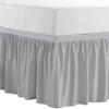 Dorm Bed Skirt, Dorm Room Dust Ruffled Bed Skirt, Twin-XL Size 100% Microfiber Bed Skirt, Extra Long 39" x 80" Dorm Room Bed Skirt, Twin-XL (50 Inch Drop, Light Grey Solid) view 2