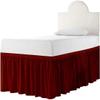 Dorm Bed Skirt, Dorm Room Dust Ruffled Bed Skirt, Twin-XL Size 100% Microfiber Bed Skirt, Extra Long 39" x 80" Dorm Room Bed Skirt, Twin-XL (30 Inch Drop, Burgundy Solid) view 1