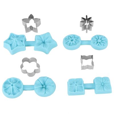4PCS Flowers Fondant Moulds, Silicone Flower Moulds Flower Shape Chocolate Candy Moulds Set Handmade Soap Moulds Candy Making with Cutter for Wedding, Parties,DIY Crafts