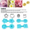 4PCS Flowers Fondant Moulds, Silicone Flower Moulds Flower Shape Chocolate Candy Moulds Set Handmade Soap Moulds Candy Making with Cutter for Wedding, Parties,DIY Crafts view 2
