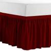 Dorm Bed Skirt, Dorm Room Dust Ruffled Bed Skirt, Twin-XL Size 100% Microfiber Bed Skirt, Extra Long 39" x 80" Dorm Room Bed Skirt, Twin-XL (36 Inch Drop, Burgundy Solid) view 2