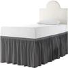 Dorm Bed Skirt, Dorm Room Dust Ruffled Bed Skirt, Twin-XL Size 100% Microfiber Bed Skirt, Extra Long 39" x 80" Dorm Room Bed Skirt, Twin-XL (42 Inch Drop, Dark Grey Solid) view 1