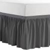 Dorm Bed Skirt, Dorm Room Dust Ruffled Bed Skirt, Twin-XL Size 100% Microfiber Bed Skirt, Extra Long 39" x 80" Dorm Room Bed Skirt, Twin-XL (42 Inch Drop, Dark Grey Solid) view 2