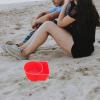 Altsuceser 2 PCS Beach Cup Holder with Pocket, Multifunctional Sand Cup Holder for Beverage Phone Sunglass Key, Sand Cup Holder Beach Camping Picnics Accessory Red view 3