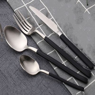 UKBYN Matte Black Silverware Set for 18,Satin Finish 72-Piece Premium 18 10 Stainless Steel Flatware Set,Kitchen Utensil Tableware Cutlery Set for Home Restaurant Hotel Apartment Black Handle