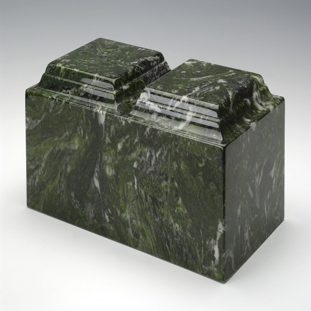 At Peace Memorials Cultured Marble Companion Urn 420 Cubic Inches (Verde)