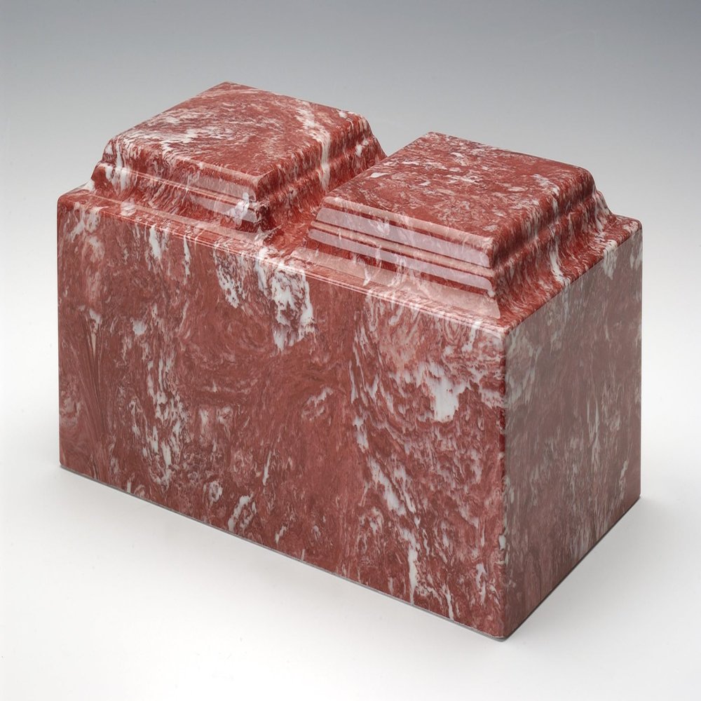 At Peace Memorials Cultured Marble Companion Urn 420 Cubic Inches (Rose)