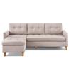 American Furniture Classics Two Piece Upholstered Tufted L Shaped Sectional with Ottoman in Beige view 1