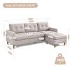 American Furniture Classics Two Piece Upholstered Tufted L Shaped Sectional with Ottoman in Beige view 3