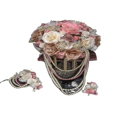A&C Quinceaeras and More Artificial Wedding Bouquet Ramo de boda Artificial Elegant wedding Bouquet White Wedding bouquet Long wedding Bouquet 3595 (White)