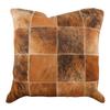Cowhides Direct Genuine Cowhide Throw Pillow (Patchwork, 20x20) - Authentic Brazilian Cowhide Pillow Cover with Plush Inserts - Luxury Cow Fur Pillow for Home Dcor view 1