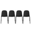 2xhome Modern Stackable Armless Dining Chair | Plastic Shell Seat with Metal Legs | Indoor or Outdoor Use | Home Kitchen Patio (4, Black, No Padding) view 1