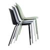 2xhome Modern Stackable Armless Dining Chair | Plastic Shell Seat with Metal Legs | Indoor or Outdoor Use | Home Kitchen Patio (4, Black, No Padding) view 4