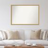 Amanti Art Gold Bathroom Mirror for Over Sink, 34x48 Custom Made Grace Brushed Gold Narrow Rectangle Vanity Mirror, Oversize Casual Wood Frame, Hangs Horizonally and Vertically, Wall Decor view 4