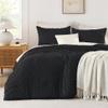 Andency Black Comforter Full Size, Boho Soft Fluffy Warm Lightweight Bedding Comforter Sets for Full Bed, 3 Pieces Chevron Tufted Aesthetic Microfiber Lightweight Comforter Set view 1