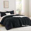 Andency Black Comforter Full Size, Boho Soft Fluffy Warm Lightweight Bedding Comforter Sets for Full Bed, 3 Pieces Chevron Tufted Aesthetic Microfiber Lightweight Comforter Set view 3