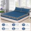 Abstract Greek Twin XL Fitted Sheets Deep Pocket Up to 16", Geometric Black Key Texture Frame Soft Single Mattress Cover with 1 Blue Decorative Pillowcase Bedsheet Set for Boys Girls Dorm Room view 2