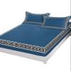 Abstract Greek Twin XL Fitted Sheets Deep Pocket Up to 16", Geometric Black Key Texture Frame Soft Single Mattress Cover with 1 Blue Decorative Pillowcase Bedsheet Set for Boys Girls Dorm Room view 3