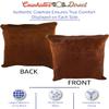 Cowhides Direct Genuine Cowhide Throw Pillow (Solid Brown, 20x20) - Authentic Brazilian Cowhide Pillow Cover with Plush Inserts - Luxury Cow Fur Pillow for Home Dcor view 2