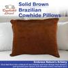 Cowhides Direct Genuine Cowhide Throw Pillow (Solid Brown, 20x20) - Authentic Brazilian Cowhide Pillow Cover with Plush Inserts - Luxury Cow Fur Pillow for Home Dcor view 3