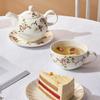ZARUX Teapot and Cup Set Teapot and Cup Set for 1, Tea for One Teapot and Cup Set, One Cup Teapot, Bone China Tea Set, Tea Pot Gift Sets for Women-Pot 500ml,Cup 350ml (Color : B) view 2