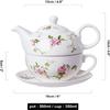 ZARUX Teapot and Cup Set Teapot and Cup Set for 1, Tea for One Teapot and Cup Set, One Cup Teapot, Bone China Tea Set, Tea Pot Gift Sets for Women-Pot 500ml,Cup 350ml (Color : B) view 3