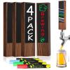 4PCS Chalkboard Beer Tap Handle Keg Handle Keg Tap Handle Walnut Tap Handles for Kegerator Beer Faucet with 4PCS Pen view 1