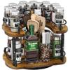 Lazy Susan Organizer Spice Rack - Spice Organization for Cabinet Height Adjustable Rotating Lazy Turntable, Pantry Kitchen Wood Revolving Seasoning Organizer (12 Inch) view 1
