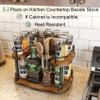 Lazy Susan Organizer Spice Rack - Spice Organization for Cabinet Height Adjustable Rotating Lazy Turntable, Pantry Kitchen Wood Revolving Seasoning Organizer (12 Inch) view 3