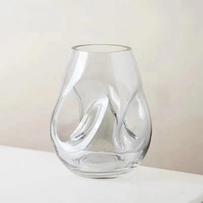 AISEER Light Luxury Style Irregular Shaped Glass Vase - Transparent Shaped Irregular Light Luxury Simple Glass Vase, for Decorative Center Vases,Table Decor,vases Suitable for Home Decoration